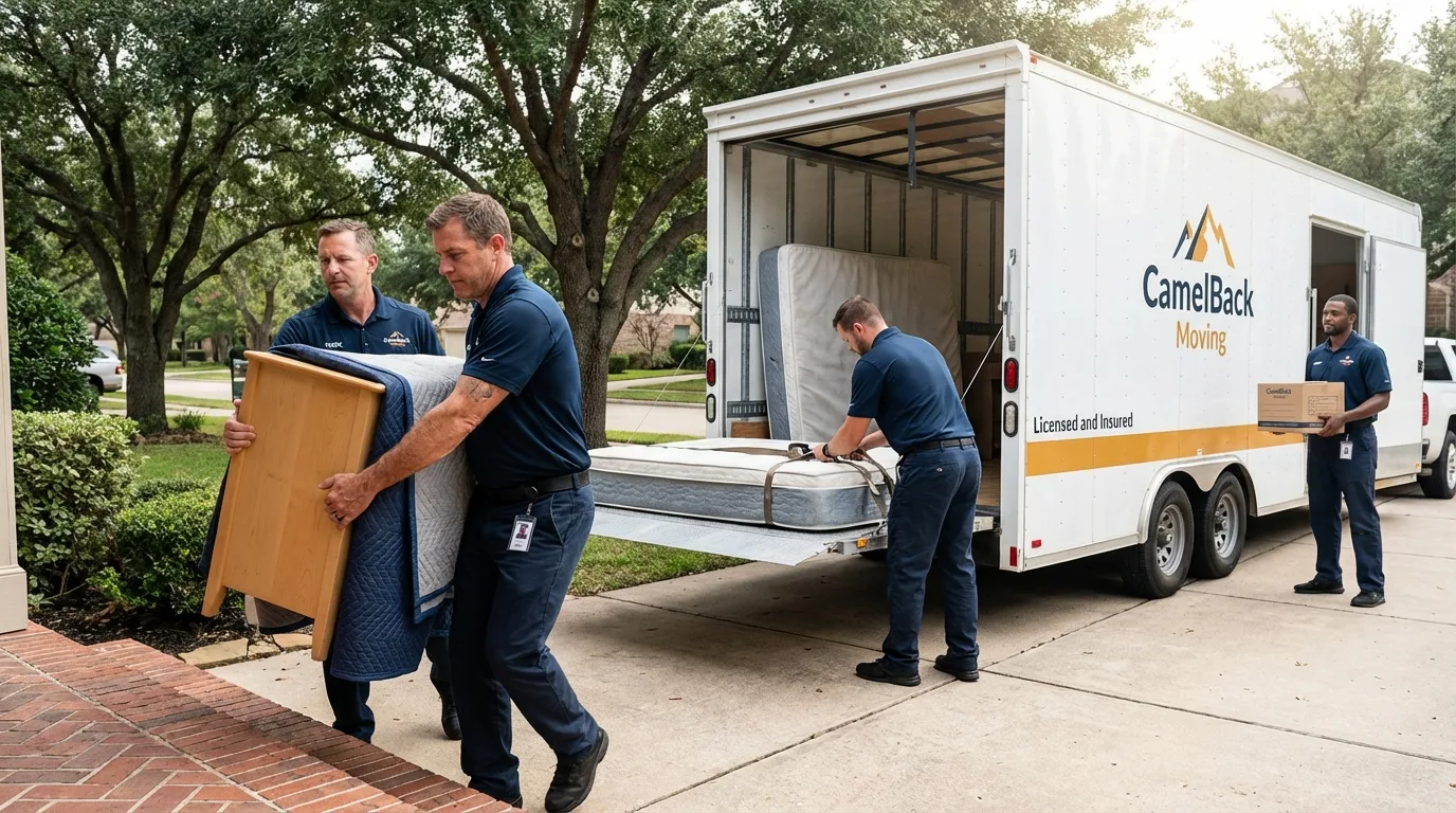 Crew loading residential truck for cross-state move from Ashby, MA